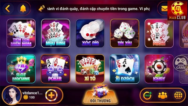 Tìm hiểu về game bài đổi thưởng Manclub